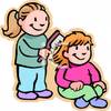 A_Colorful_Cartoon_Sister_Combing_Her_Younger_Sisters_Hair_Royalty_Free_Clipart_Picture_100715-165838-716053